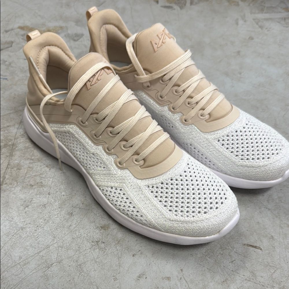 Beige and White Athletic Sneakers 9.5 APL - NWOB Never Worn